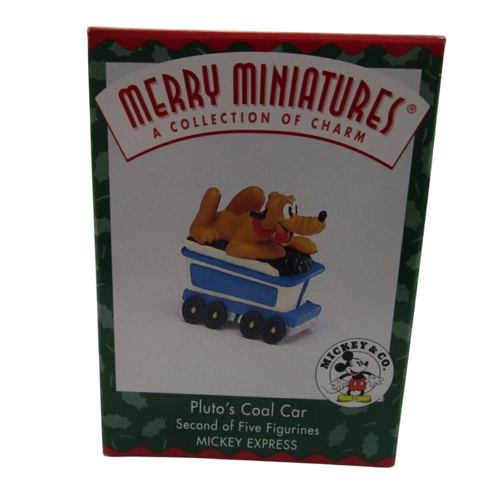Hallmark Disney Merry Miniatures Plutos Coal Car Figurine Mickey Express 1998 Ne